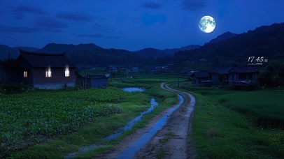农村泥泞夜路