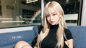 4K金发治愈美女