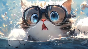 可爱眼镜萌猫