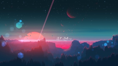 唯美星空曙光森林