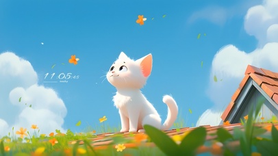 屋顶上的小猫咪