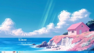 海边粉红小屋