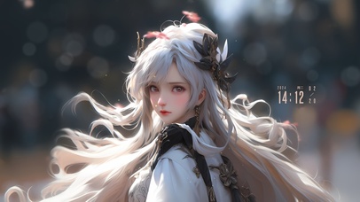 赛博气质银发少女	