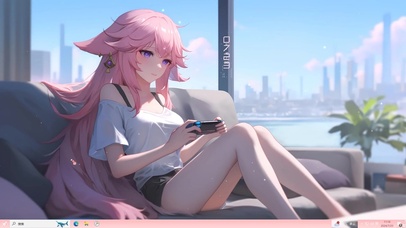 长腿游戏少女主题