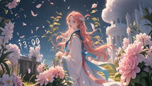 4K 粉发古风女神