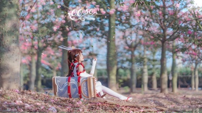 树林下的动漫美女