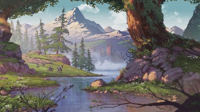 4K 绿色护眼动漫游戏风景