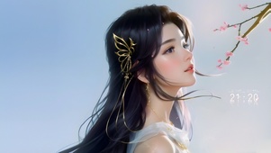 清纯桃花古风少女