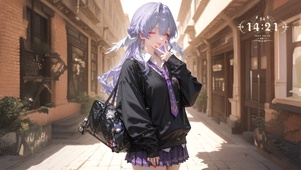 唯美紫发少女
