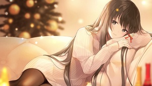 温暖唯美动漫沙发少女
