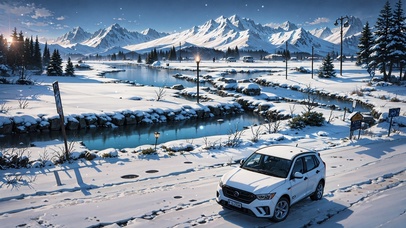 4K唯美雪山旅行风景