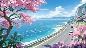 落樱海景公路2