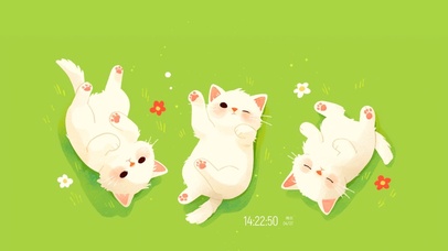 可爱草地乖乖猫咪