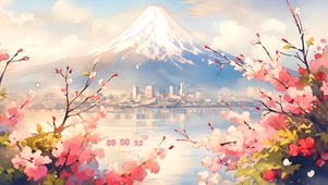 4K雪山樱花