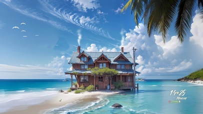 治愈 海边小屋