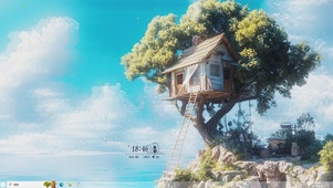 海边AI树屋-桌面主题