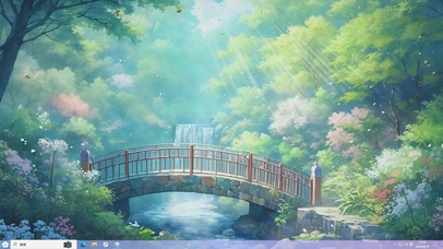 清新动漫场景插画-桌面主题