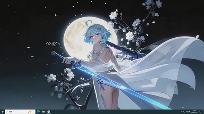 月光下舞剑女孩