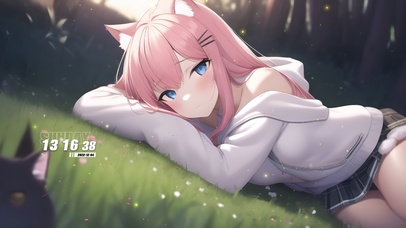 粉色可爱卫衣少女