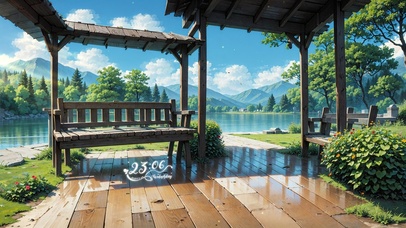 4K唯美治愈夏日公园小湖