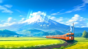 雪山下的列车
