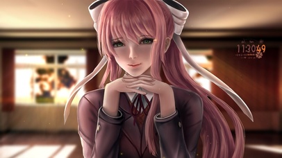 可爱粉色蝴蝶结美女