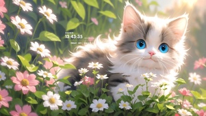 花丛中猫咪
