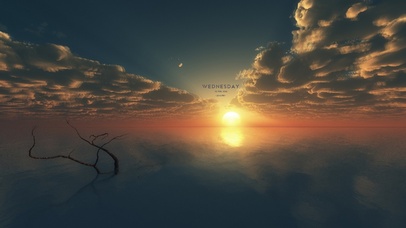 唯美落日海天一线