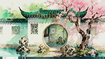 古风樱花庭院
