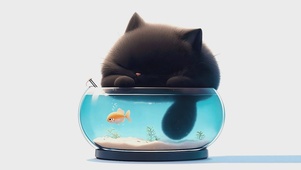 猫咪钓鱼