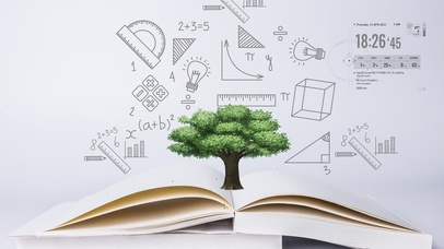 书本公式上的大树