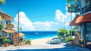 海滩小镇街道