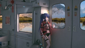 火车里的少女