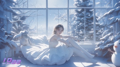 她的皮肤如初雪般洁白