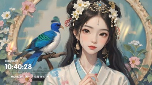 花园中的古风少女
