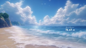 清新护眼海边