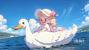 骑鹅的小女孩