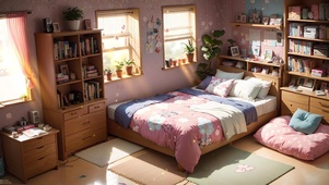 温馨的午后暖色系卧室