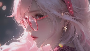 【4k】可爱甜美3D眼镜少女