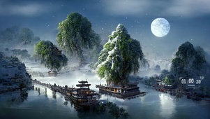 古风月色雪