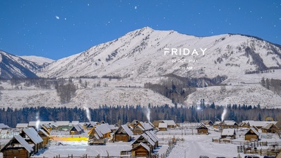 治愈の雪山小镇（带真实时间）