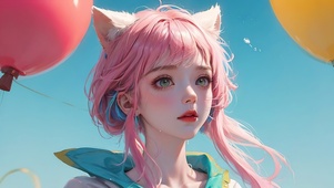 粉发狐娘