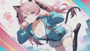 可爱猫女孩