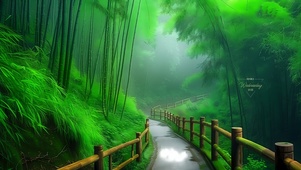唯美绿色竹林