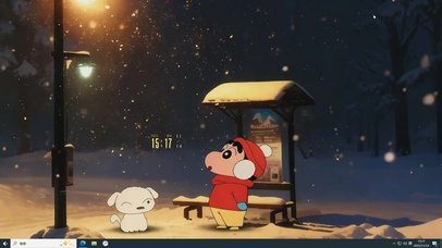  雪夜站台蜡笔小新