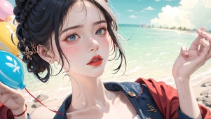 海边可爱女孩