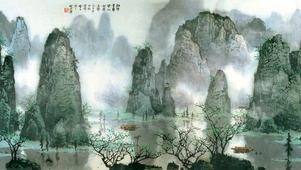 江上清风游 国画 古风山水