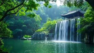 4k水潭瀑布
