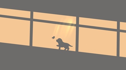 光影 小狗与蝴蝶