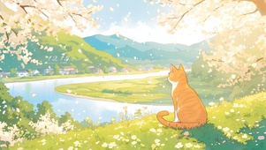 落花猫咪